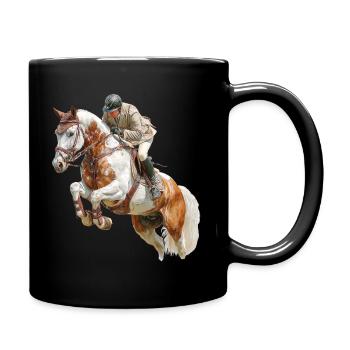Cavalier sauteur au galop - Mug uni - noir - Droite