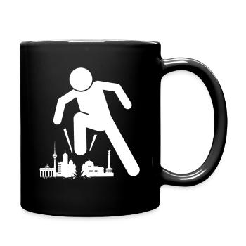 Berlin is ugly skyline - Full Colour Mug - black - Right