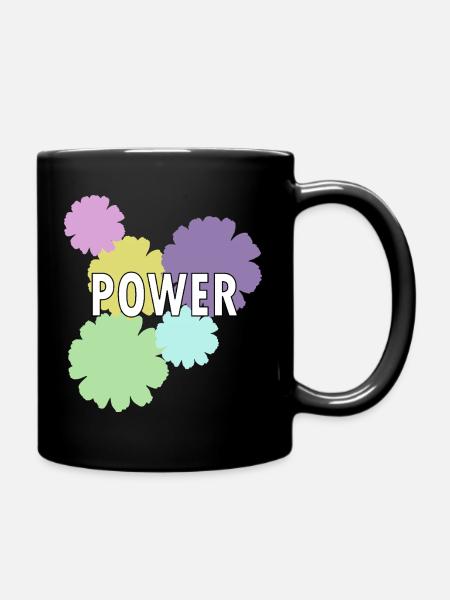 Mama Flower Power - Tasse einfarbig - Schwarz