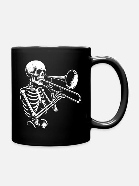 Silhouette de trompette squelette jazz - Mug uni - noir
