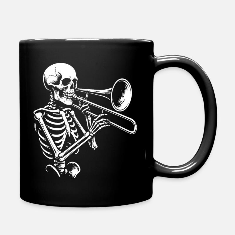 Silhouette de trompette squelette jazz - Mug uni - noir