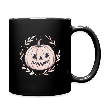 Citrouille rose Halloween délicat - Mug uni - noir - Droite