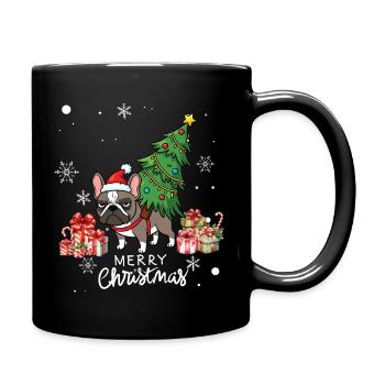 Hunde-Weihnachten - Tasse einfarbig - Schwarz - Rechts