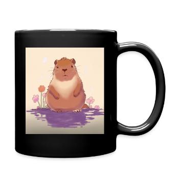 Pastel Lake Capybara - Full Colour Mug - black - Right