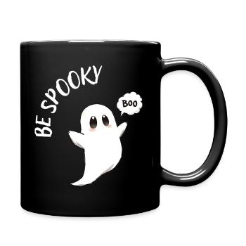 Spukgeist Boo Motiv - Tasse einfarbig - Schwarz - Rechts