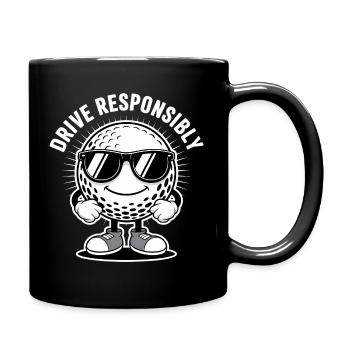 Cooler Golfball "Drive Responsibly" - Sport Logo - Tasse einfarbig - Schwarz - Rechts