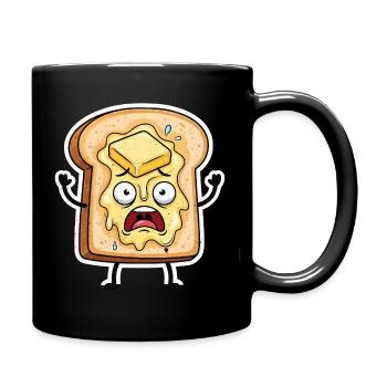 Toast mit Butter die schmilzt - Tasse einfarbig - Schwarz - Rechts