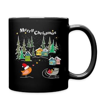 Merry Xmas - Tasse einfarbig - Schwarz - Rechts