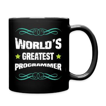 Weltbester Programmierer Shirt - Tasse einfarbig - Schwarz - Rechts