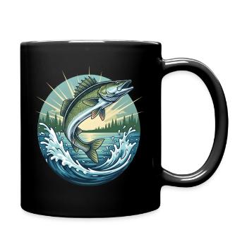 Jumping Zander - Full Colour Mug - black - Right