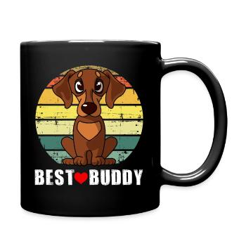 Teckel Amoureux Chien Papa Chien Maman Mignon Beagle - Mug uni - noir - Droite