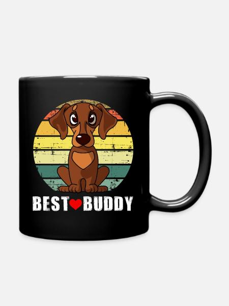 Teckel Amoureux Chien Papa Chien Maman Mignon Beagle - Mug uni - noir