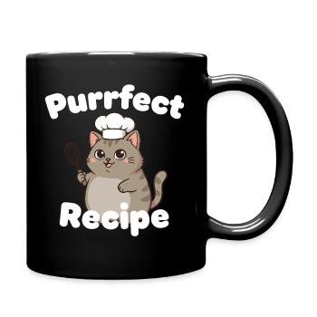 Purfect Recipe Katze Kochdesign - Tasse einfarbig - Schwarz - Rechts