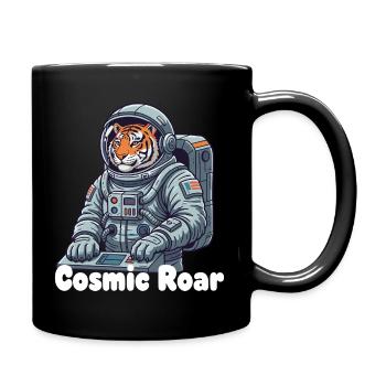 Cosmischer Tiger im Raumanzug - Tasse einfarbig - Schwarz - Rechts