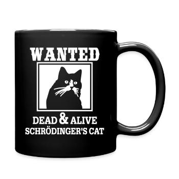 Schrödingers Katze gesucht, Nerdiges Quantenphysik - Tasse einfarbig - Schwarz - Rechts