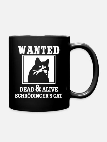 Schrödingers Katze gesucht, Nerdiges Quantenphysik - Tasse einfarbig - Schwarz