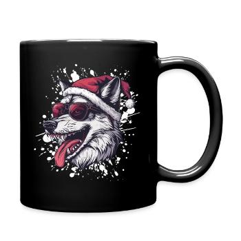Wolf Christmas Funny - Full Colour Mug - black - Right
