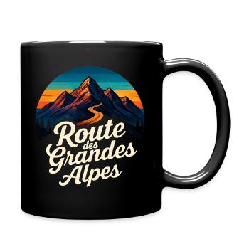 Route des Grandes Alpes Vintage - Full Colour Mug - black - Right
