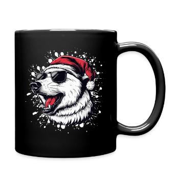 Ours polaire Noël drôle - Mug uni - noir - Droite