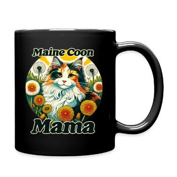 Maine Coon Mama Floral Circle - Full Colour Mug - black - Right