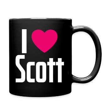 I Love Scott Pink Heart I Love Scott - Full Colour Mug - black - Right