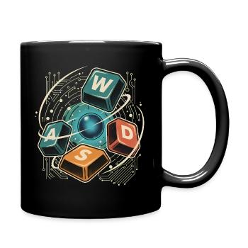 WASD Gaming Cute Cute Gamer Gift - Full Colour Mug - black - Right