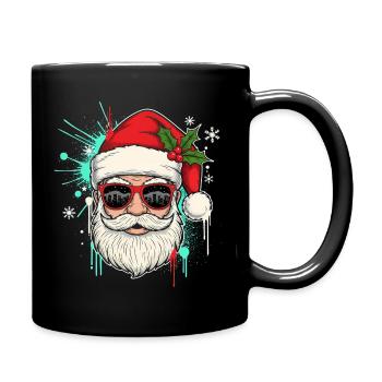 Cooler Weihnachtsmann Geschenk Lustig Xmas - Tasse einfarbig - Schwarz - Rechts
