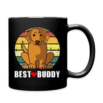 Golden Retriever Meilleurs Amis, Papa Chiot Mignon - Mug uni - noir - Droite