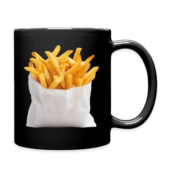 Frites Sac de restauration rapide - Mug uni - noir - Droite