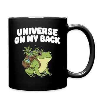 Universum auf meinem Rücken - Tasse einfarbig - Schwarz - Rechts