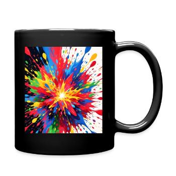 Color explosion print design - Full Colour Mug - black - Right
