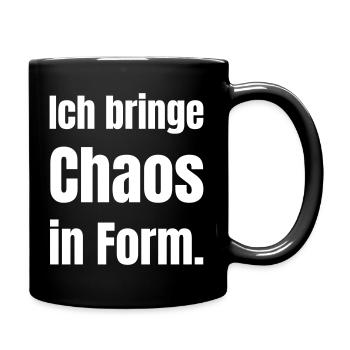 Chaos In Form – German Slogan - Full Colour Mug - black - Right