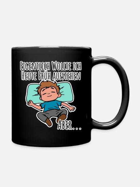 Morning grouch? Get up early or laze around? - Full Colour Mug - black