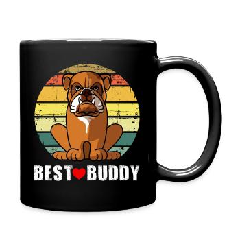 Süßer englischer Bulldoggenhund Best Buddy Retro Vintage - Tasse einfarbig - Schwarz - Rechts