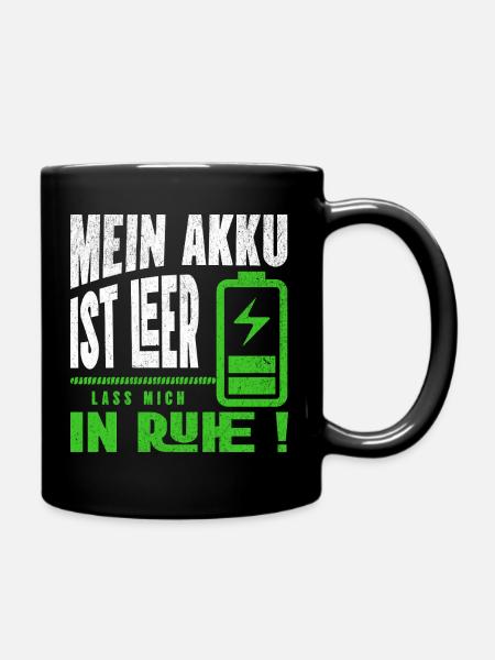 My battery is empty - Leave me alone - Full Colour Mug - black