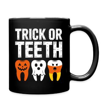 Trick or Teeth Halloween Tee - Full Colour Mug - black - Right