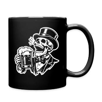 Bräutigam Junggeselle Bier Skelett - Tasse einfarbig - Schwarz - Rechts