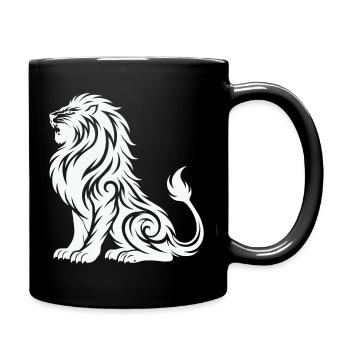 Tribal Löwe Silhouette - Tasse einfarbig - Schwarz - Rechts