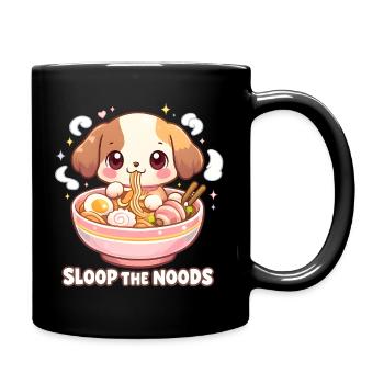 Cute Ramen Dog - Tasse einfarbig - Schwarz - Rechts
