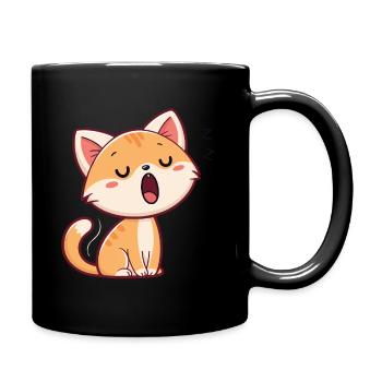 Pastell-Schlafkätzchen - Tasse einfarbig - Schwarz - Rechts