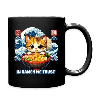 In Ramen We Trust Cat - Full Colour Mug - black - Right
