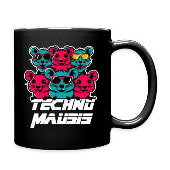 Techno Mausis - Tasse einfarbig - Schwarz - Rechts