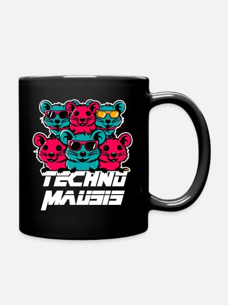 Techno Mausis - Full Colour Mug - black