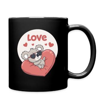 Koalaherz in Farbe - Tasse einfarbig - Schwarz - Rechts