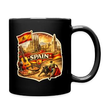 Spain Heritage Collage - Full Colour Mug - black - Right