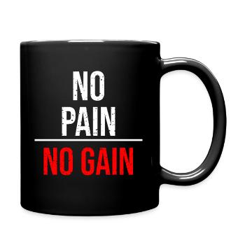 Fight Forge: No Pain No Gain Fitness Motivation - Tasse einfarbig - Schwarz - Rechts