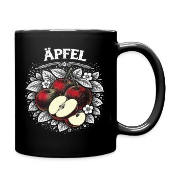 Apple Still Life Black & White Vintage - Full Colour Mug - black - Right