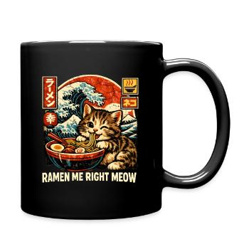 Ramen Cat Kanagawa - Full Colour Mug - black - Right