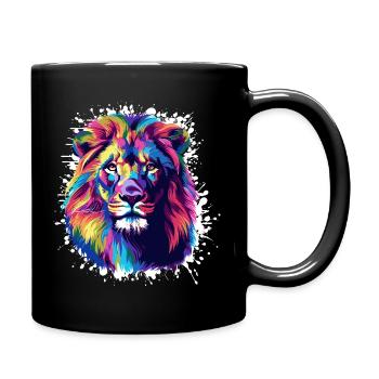 Lion Portrait Animal - Full Colour Mug - black - Right