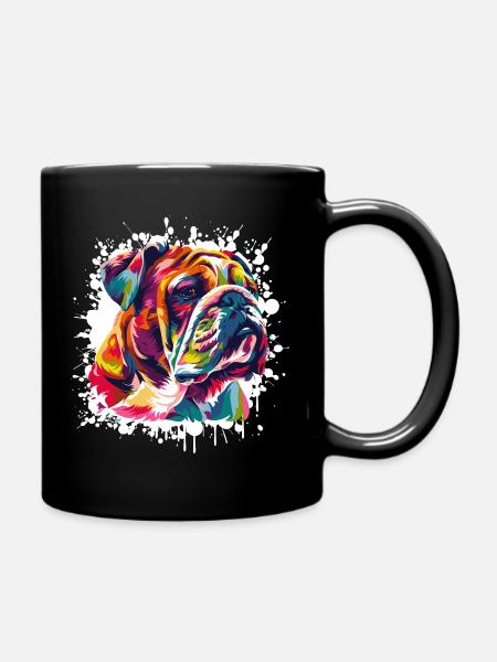 Hund Dog Kunst Graffiti - Tasse einfarbig - Schwarz
